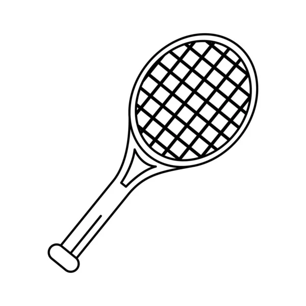 Tênis esporte raquete linha estilo ícone — Vetor de Stock