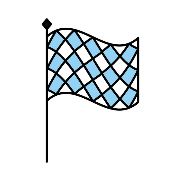 Ligne de drapeau oktoberfest et icône de style de remplissage — Image vectorielle