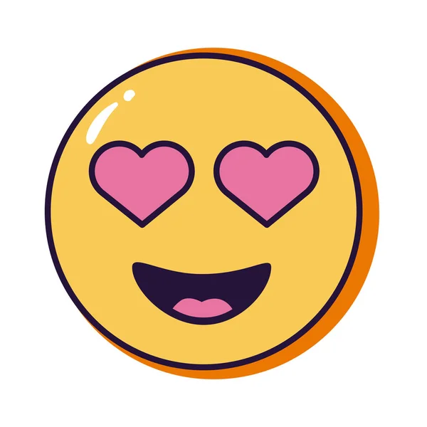 Emoji precioso con los corazones línea de jerga y llenar el icono de estilo — Archivo Imágenes Vectoriales