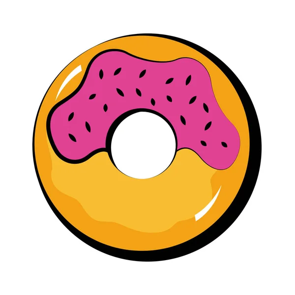 Donut pop art flat style — стоковый вектор