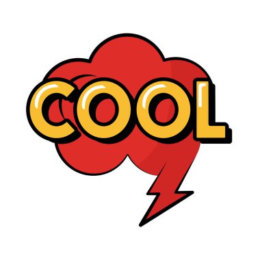 Konuşma baloncuğu ile dışavurum havalı kelime pop sanat düz stili