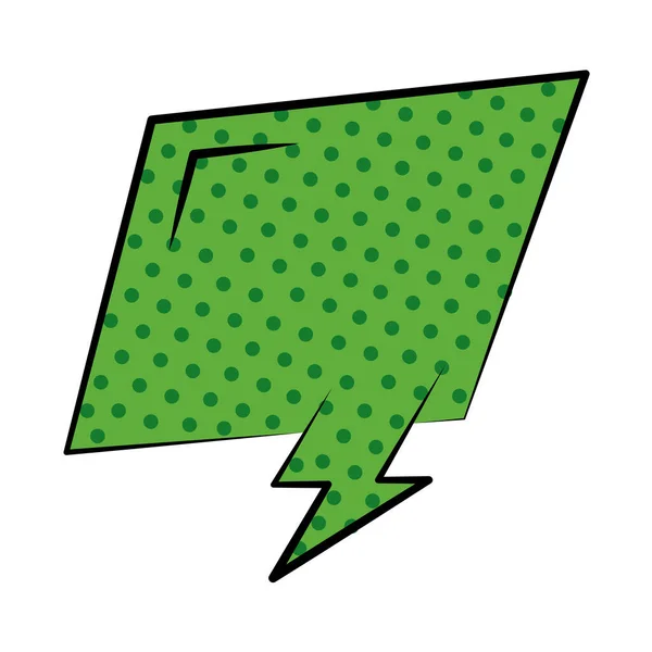 Discorso bolla espansione verde pop art stile piatto — Vettoriale Stock