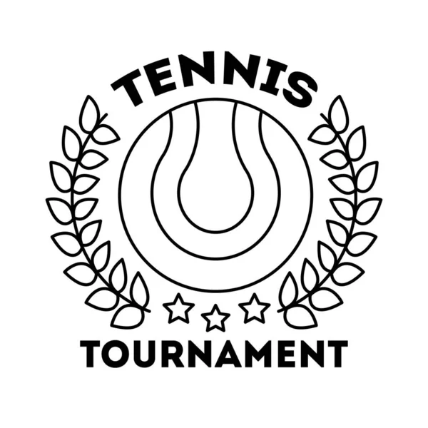 Теннисный спорт с иконой в стиле венка — стоковый вектор