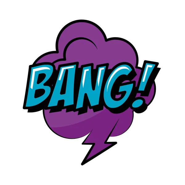 Speech bubble with bang word pop art flat style — Stock Vector