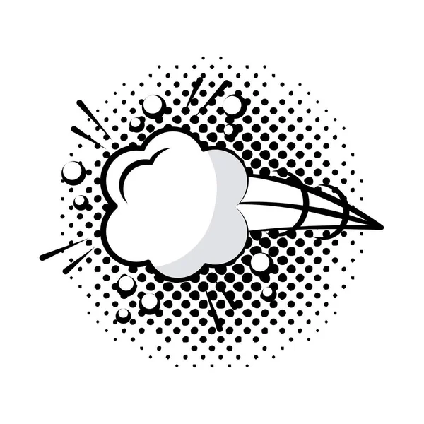 Monochrome expresion cloud pop art style flat — Stock Vector