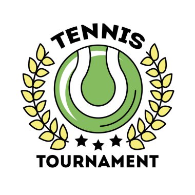 Çelenk kaplama çizgili top tenis sporu ve doldurma stili simgesi