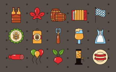 On beş oktoberfest set simgesi demeti