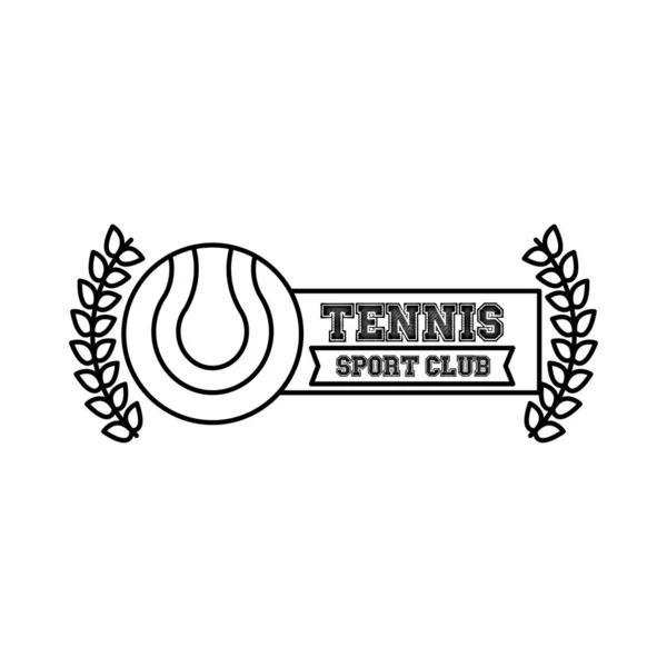 Pelota tenis deporte con corona corona corona estilo icono — Vector de stock