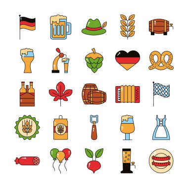 Yirmi beş oktoberfest set simgesi demeti