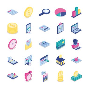 25 vergiden oluşan deste koleksiyon simgeleri