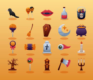 20 Cadılar Bayramı demeti koleksiyon simgeleri