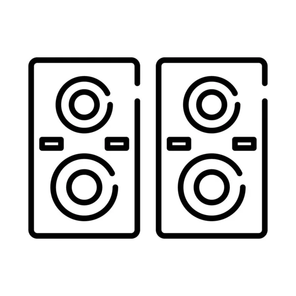 Luidsprekers audio lijn stijl pictogram — Stockvector