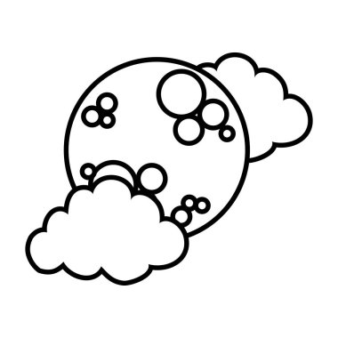 ay ve bulut çizgisi biçim simgesi