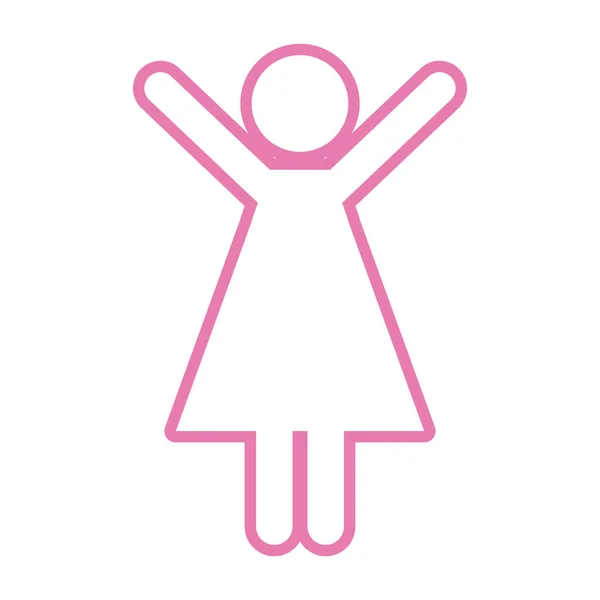 粉红女子体形线条风格 — 图库矢量图片