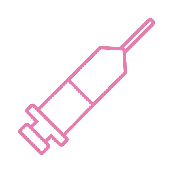 Línea de jeringa de vacuna estilo icono — Vector de stock