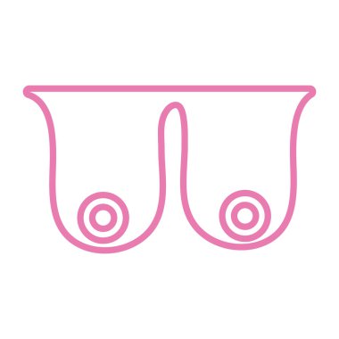 pembe kadın göğüs çizgisi tarzı simge