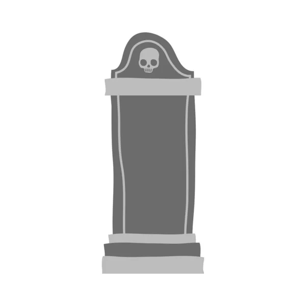 Tumba del cementerio con el cráneo de estilo plano — Vector de stock