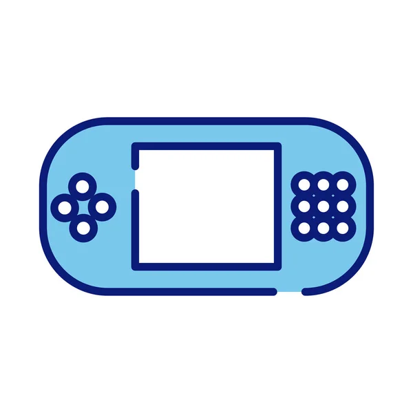 Ligne de style portable de jeu vidéo et icône de remplissage — Image vectorielle