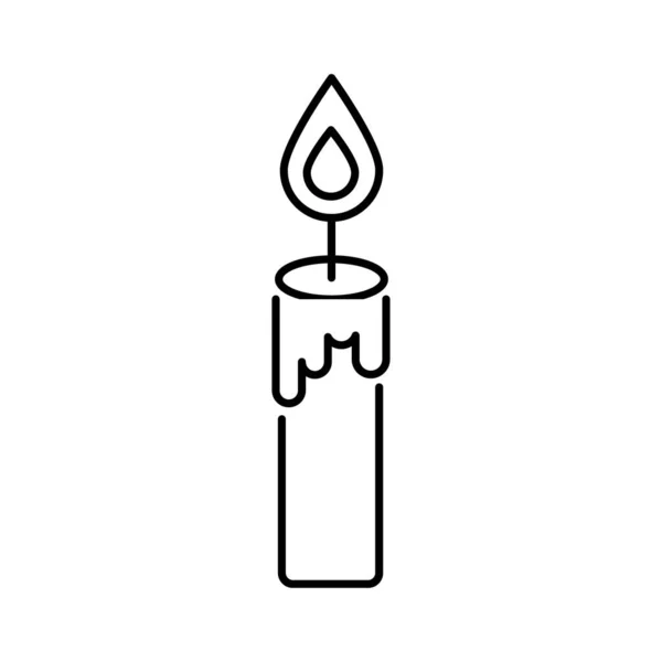 Halloween candle line style icon — 스톡 벡터