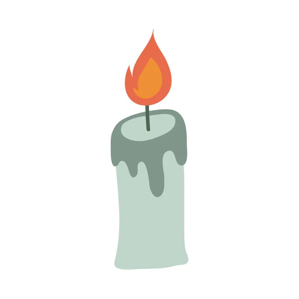 Halloween svíčka plochý styl ikona — Stockový vektor