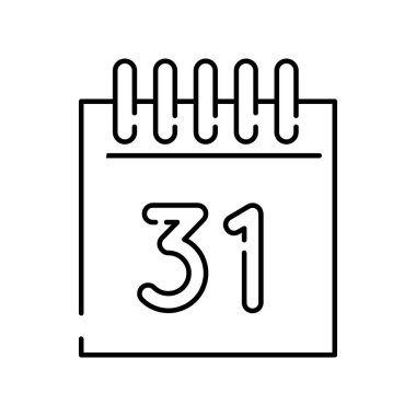 Cadılar bayramı takvimi 31 sayı satırı biçiminde