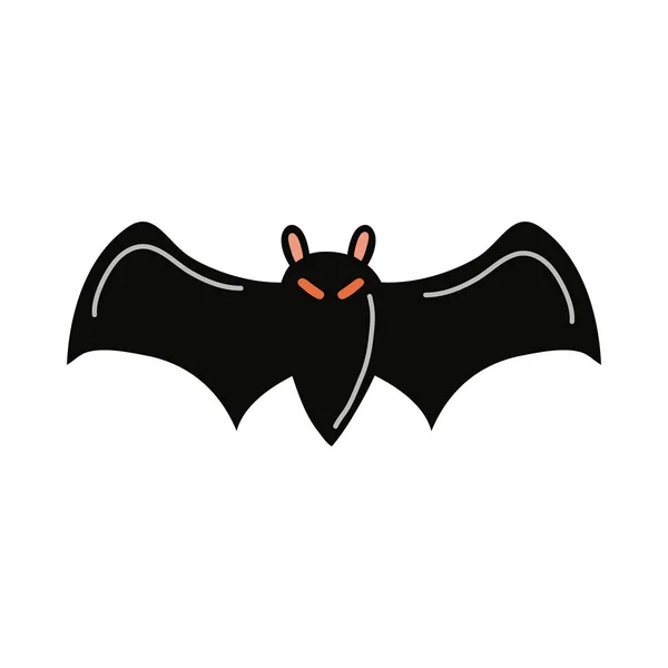 Halloween-Fledermaus fliegt flache Stil-Ikone — Stockvektor