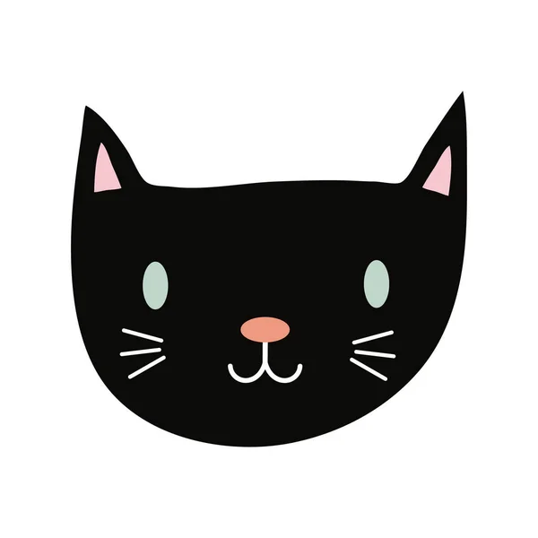 Black cat head vector illustration. Simple cartoon cat icon. Black  silhouette of a cat 7313124 Vector Art at Vecteezy