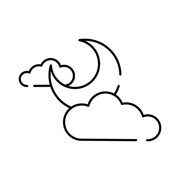 月牙云线风格图标 — 图库矢量图片