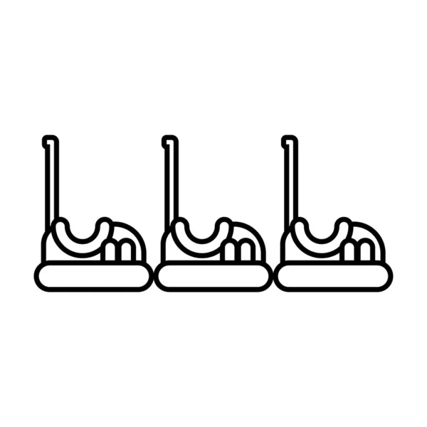 Bumpers auto 's mechanische kermis attractie lijn stijl pictogram — Stockvector