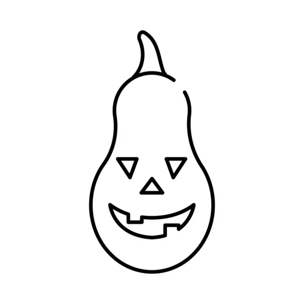 Halloween calabaza cara estilo línea icono — Vector de stock