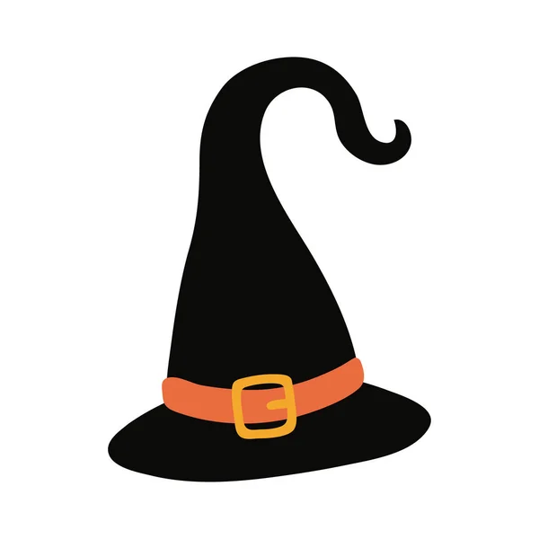 Halloween witch hat flat style icon — Stock Vector