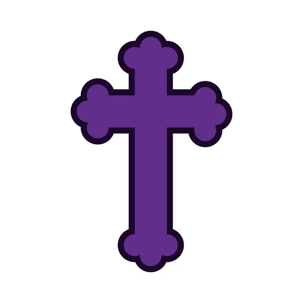 Símbolo de cruz religiosa icono de estilo plano — Vector de stock