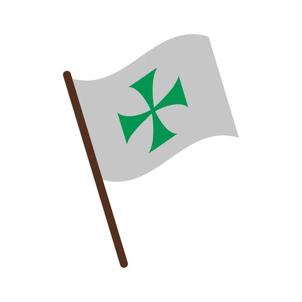 Columbus dag vlag vlakke stijl pictogram — Stockvector