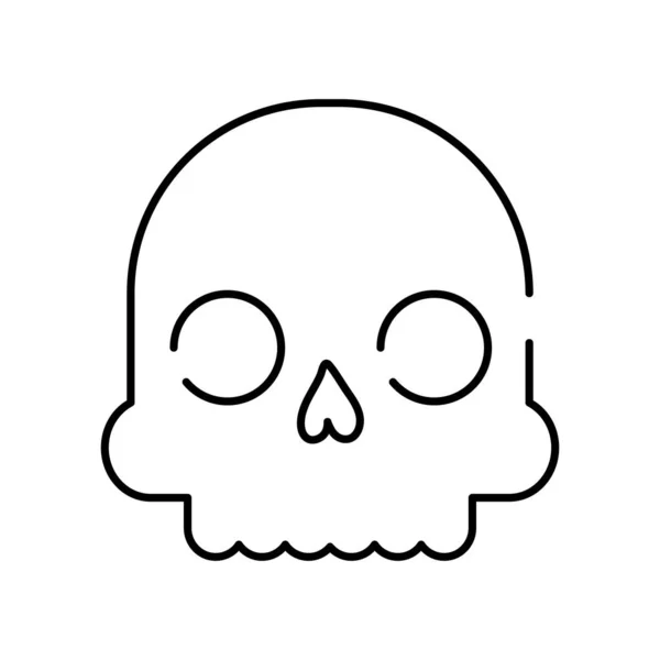 Halloween hoofd schedel lijn stijl pictogram — Stockvector