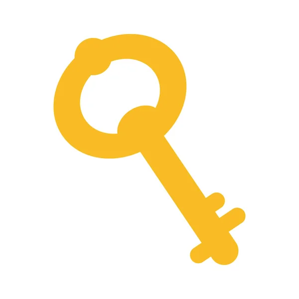 Vieille porte à clé icône de style plat — Image vectorielle