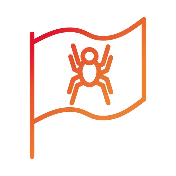 Bandera con icono de estilo gradiente de seguridad de araña — Vector de stock