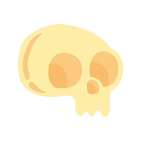 Halloween cranio testa icona in stile piatto — Vettoriale Stock