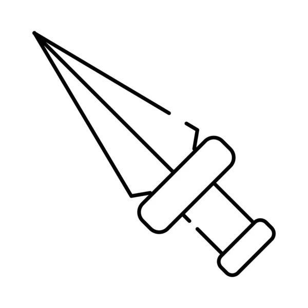 Ancienne icône de style de ligne de poignard — Image vectorielle