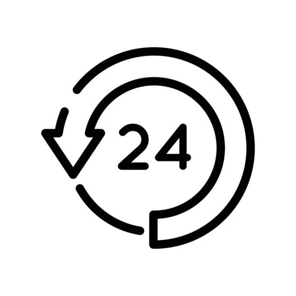 24 hodin se šipkou kolem ikony stylu čáry — Stockový vektor