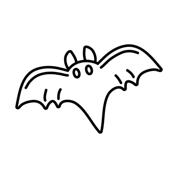 Halloween bat fling style line icon — 스톡 벡터