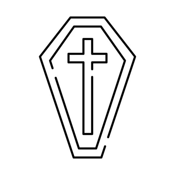Halloween coffin line style icon — Stockový vektor
