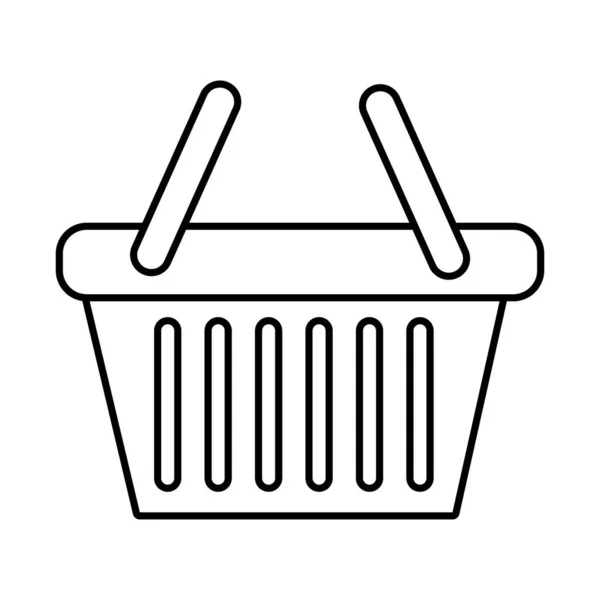 Winkelmandje lijn stijl pictogram — Stockvector