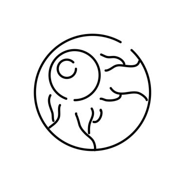 Kan çizgisi ikonlu Cadılar Bayramı gözü