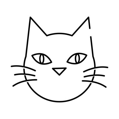 cadılar bayramı kedisi siyah başlık çizgi simgesi