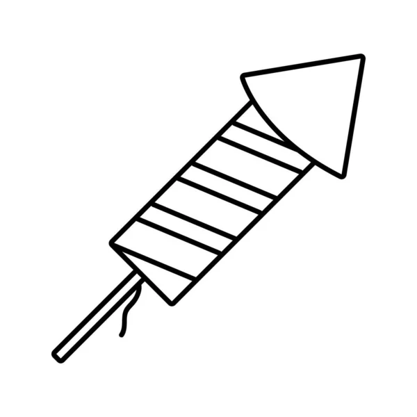Fusée feu d'artifice icône de style ligne — Image vectorielle