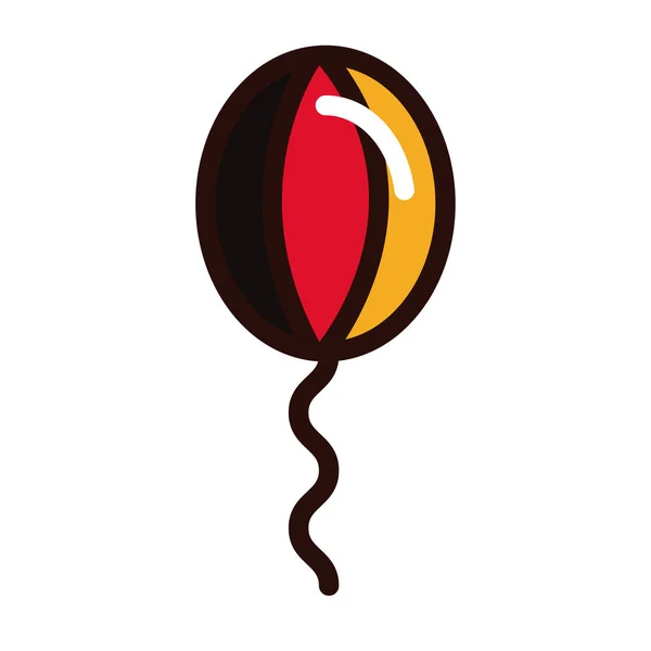 Balón helium s německou vlajkou oktoberfest řádek a výplň styl ikony — Stockový vektor