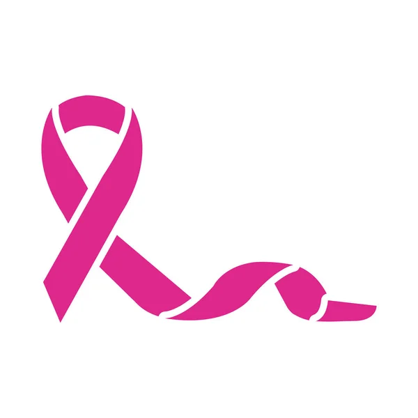 Różowa wstążka Rak piersi sylwetka styl — Wektor stockowy