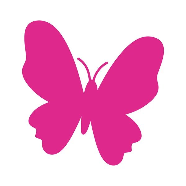 Mariposa silueta rosa icono de estilo — Vector de stock