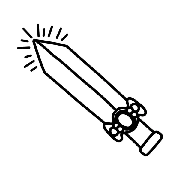 古い短剣ラインスタイルのアイコン — ストックベクタ