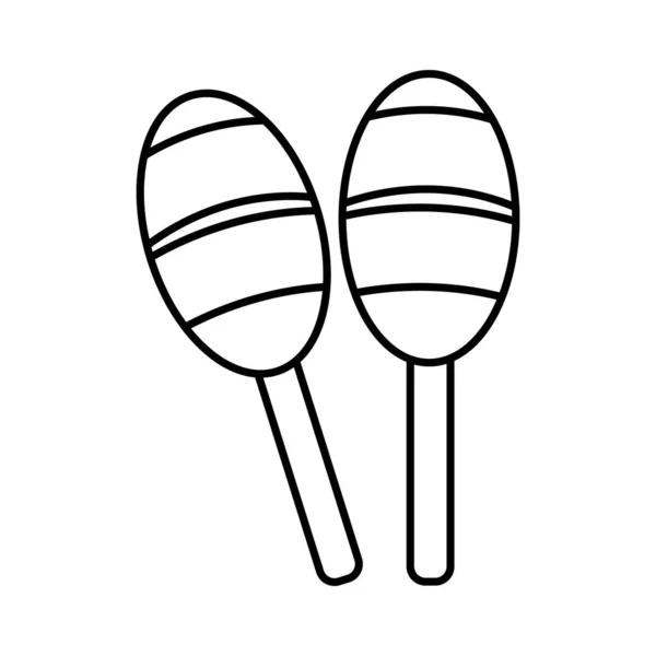 Línea de instrumentos musicales maracas icono de estilo — Vector de stock